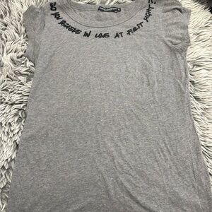 Dolce & Gabbana Heather Gray Tee with Black Script